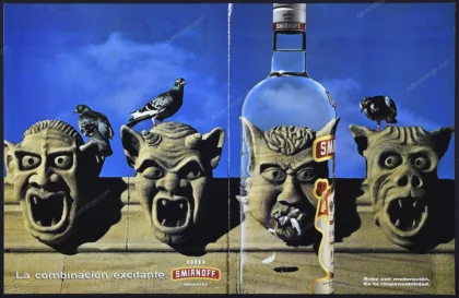 Smirnoff Vodka 1996 Print Ad - "Gargolyes"