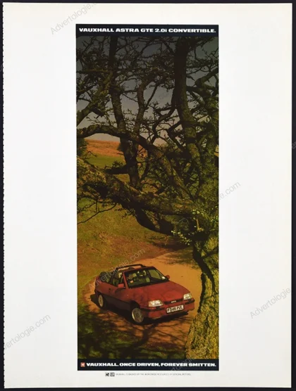Vauxhall Astra GTE 2.0i Convertible Automobile 1989 2-Page Print Ad