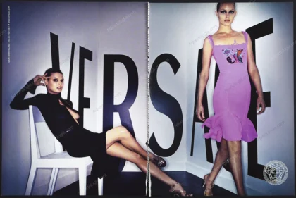 Versace 2002 Print Ad - Linda Evangelista, Amber Valetta