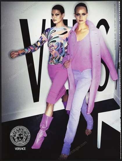 Versace 2002 Print Ad - Linda Evangelista, Amber Valetta