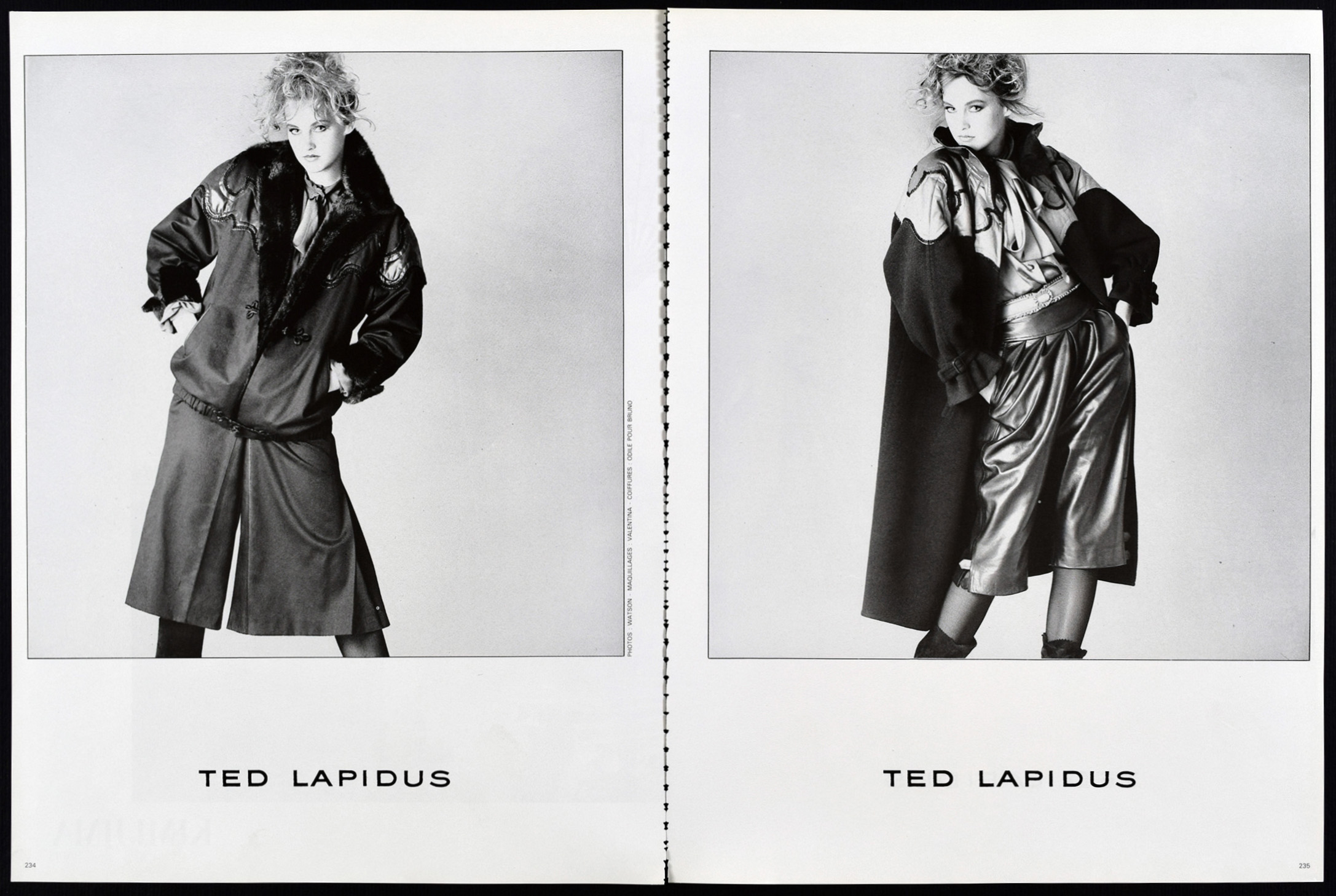 Ted Lapidus 1981 3-Page Print Ad - Andrea Malkiewicz