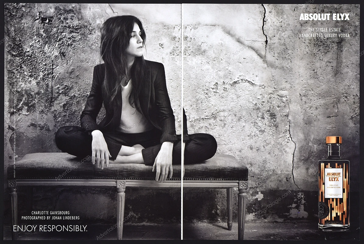 Absolut Elyx Vodka 2014 8-Page Print Ad - Charlotte Gainsbourg