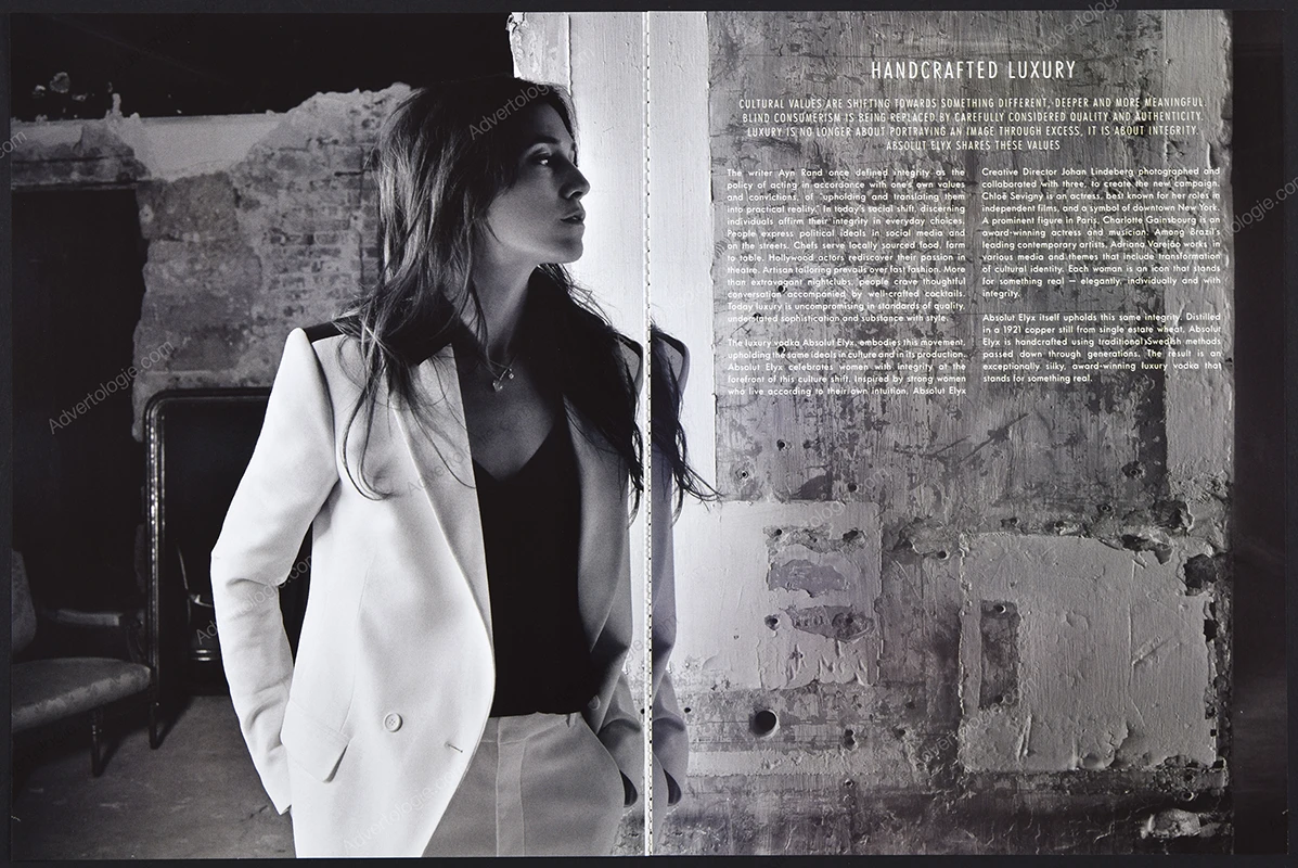 Absolut Elyx Vodka 2014 8-Page Print Ad - Charlotte Gainsbourg