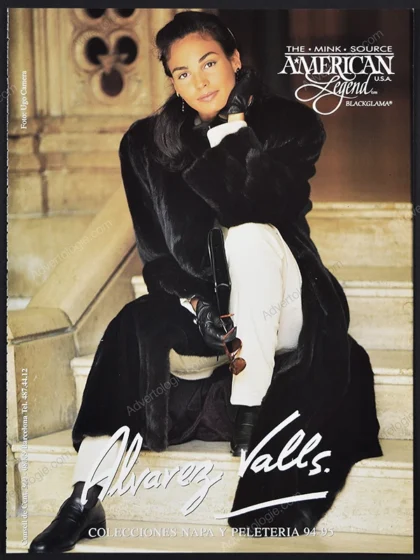 Alvarez Valls for American Legend Furs 1994 Print Ad - Inés Sastre