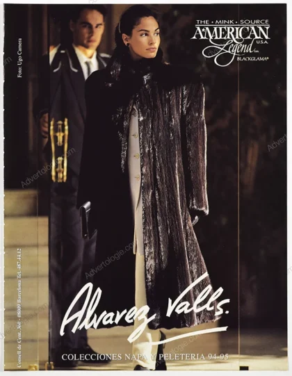 Alvarez Valls for American Legend Furs 1994 Print Ad - Inés Sastre