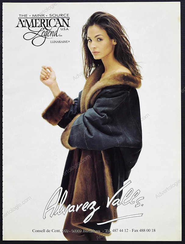 Alvarez Valls for American Legend Furs 1995 Print Ad - Inés Sastre