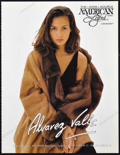Alvarez Valls for American Legend Furs 1994 Print Ad - Inés Sastre