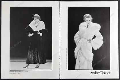 André Ciganer Furs 1980 Print Ad