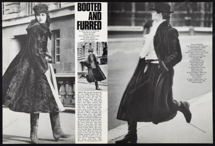 "Booted and Furred" 1981 6-Page Fur Fashion Editorial