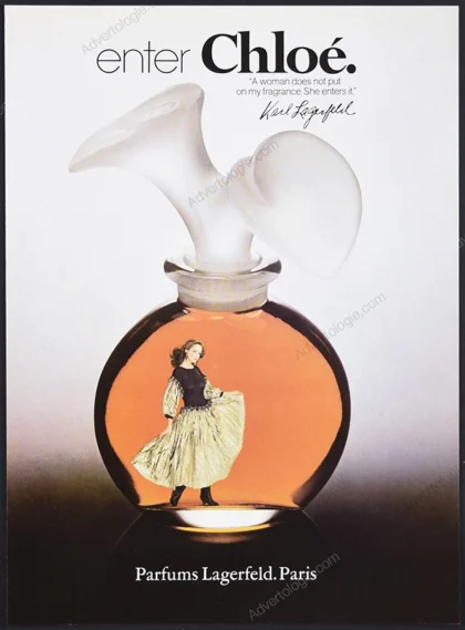Chloé Lagerfeld Perfume 1981 Print Ad