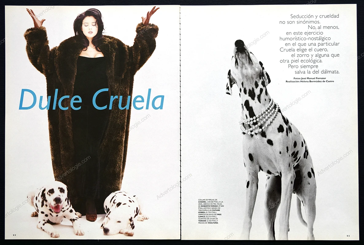 "Dulce Cruella" 1995 10-Page Editorial - Monica Bellucci