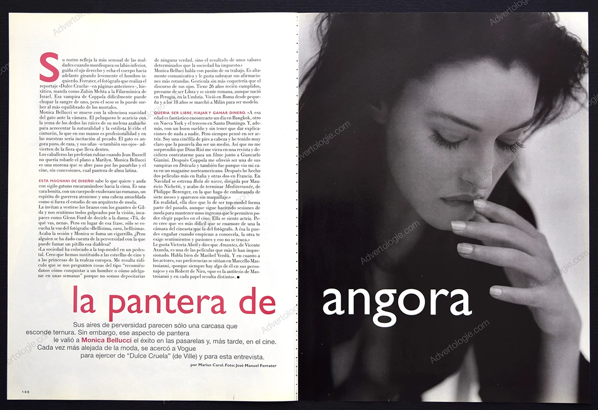 "Dulce Cruella" 1995 10-Page Editorial - Monica Bellucci