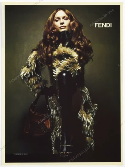 Fendi Furs 2002 Print Ad - Rie Rasmussen