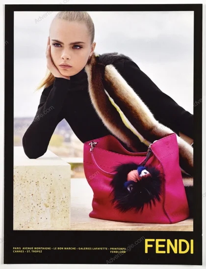 Fendi Furs & Accessories 2013 Print Ad - Cara Delevingne