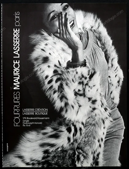 Maurice Lasserre Fourrures 1976 Print Ad