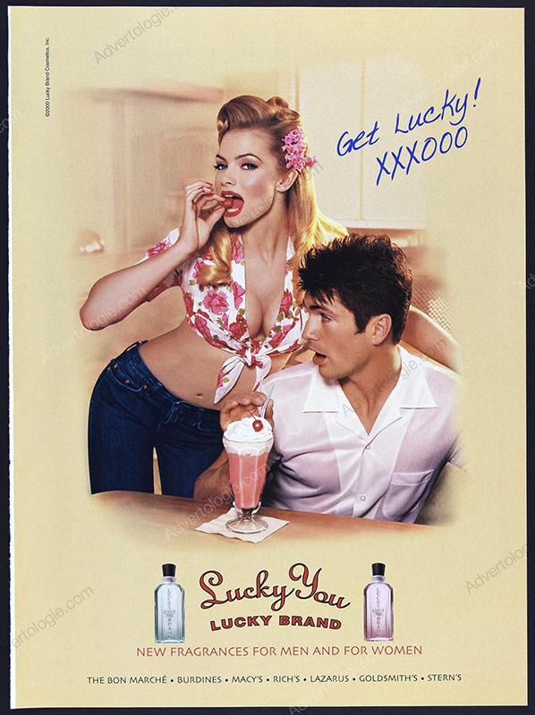 Lucky You by Lucky Brand Perfume 2000 Print Ad - Jaime Pressly