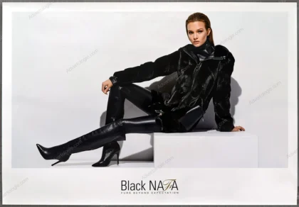Black NAFA Mink 2016 Fur Fashion Poster - Josephine Skriver