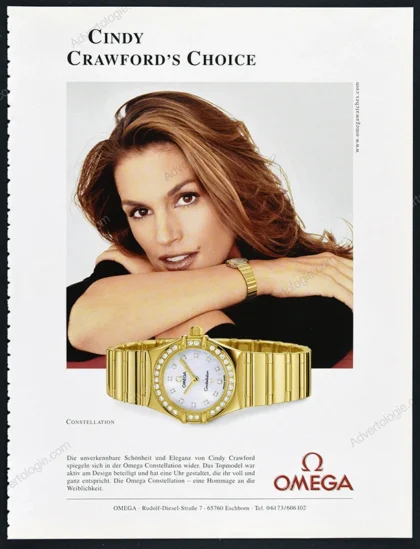 Omega Watches 2003 Print Ad - Cindy Crawford
