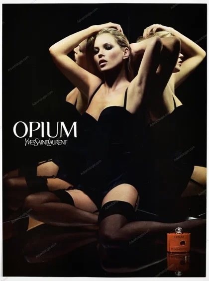Opium Yves Saint Laurent Perfume 2004 Print Ad - Kate Moss