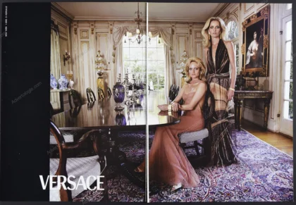 Versace 2000 5-Page Print Ad - Amber Valetta, Georgina Grenville