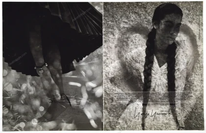 Yohji Yamamoto 1990 4-Page Print Ad - Yasmeen Ghauri, Nick Knight