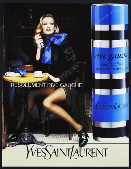 Yves Saint Laurent Rive Gauche Perfume 1993 Print Ad - Karen Mulder