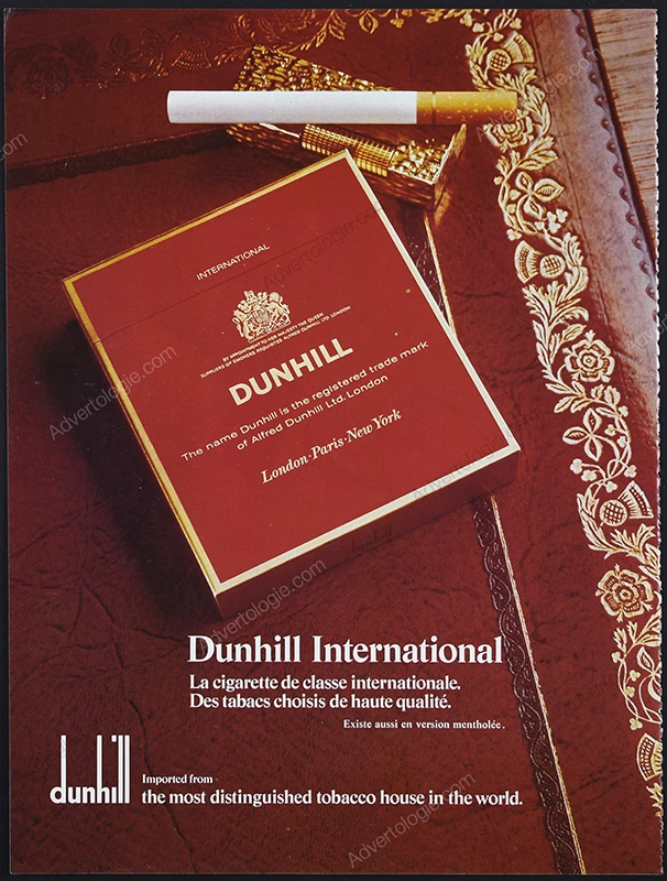 Dunhill Cigarettes 1977 Print Ad