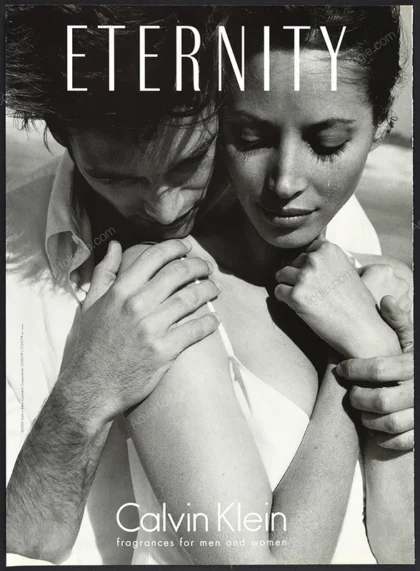 Eternity Calvin Klein Perfume 2001 Print Ad - Christy Turlington