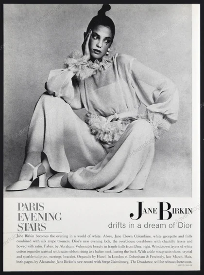 "Paris Evening Stars" 1972 6-Page Editorial - Charlotte Rampling, Jane Birkin