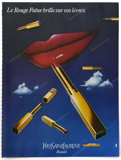 Yves Saint Laurent Beauté Rouge Futur Lipstick 1980 Print Ad