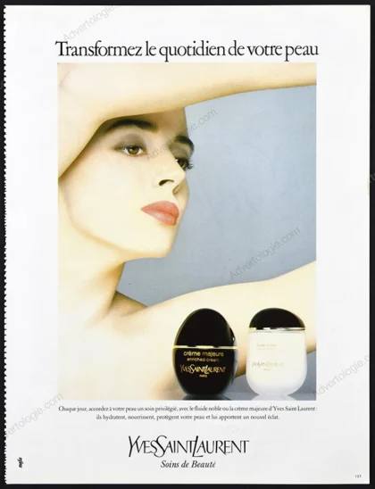 Yves Saint Laurent Soins de Beauté Cosmetics 1985 Print Ad