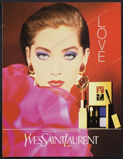 Yves Saint Laurent Love Cosmetics 2001 Print Ad - Lucie de la Falaise