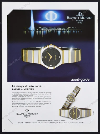 Baume & Mercier Watches 1980 Print Ad