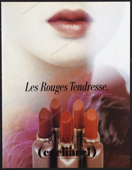 Cacharel Cosmetics 1993 Print Ad - "Les Rouges Tendresse."