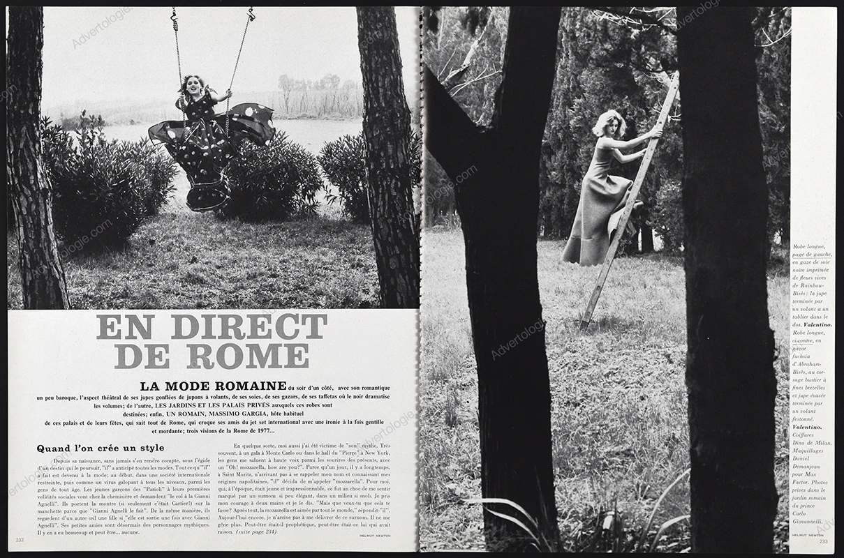"En Direct de Rome" 1977 10-Page Editorial - Helmut Newton