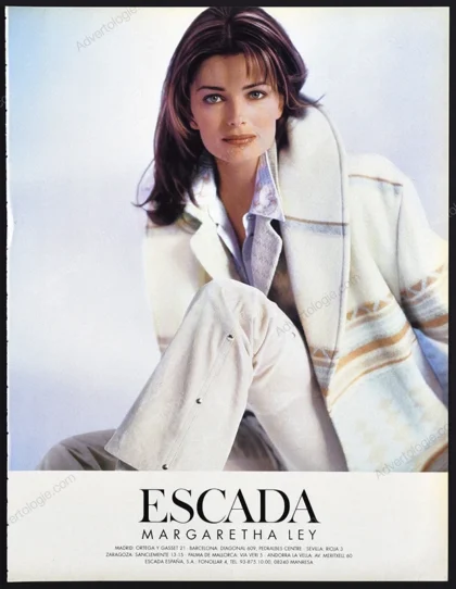 Escada Margaretha Ley 1996 Print Ad - Paulina Porizkova