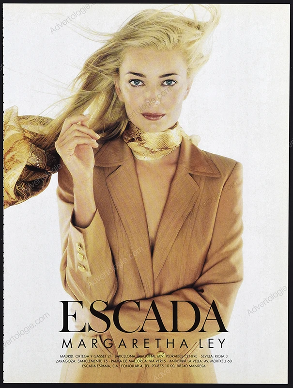 Escada Margaretha Ley 1998 Print Ad - Paulina Porizkova