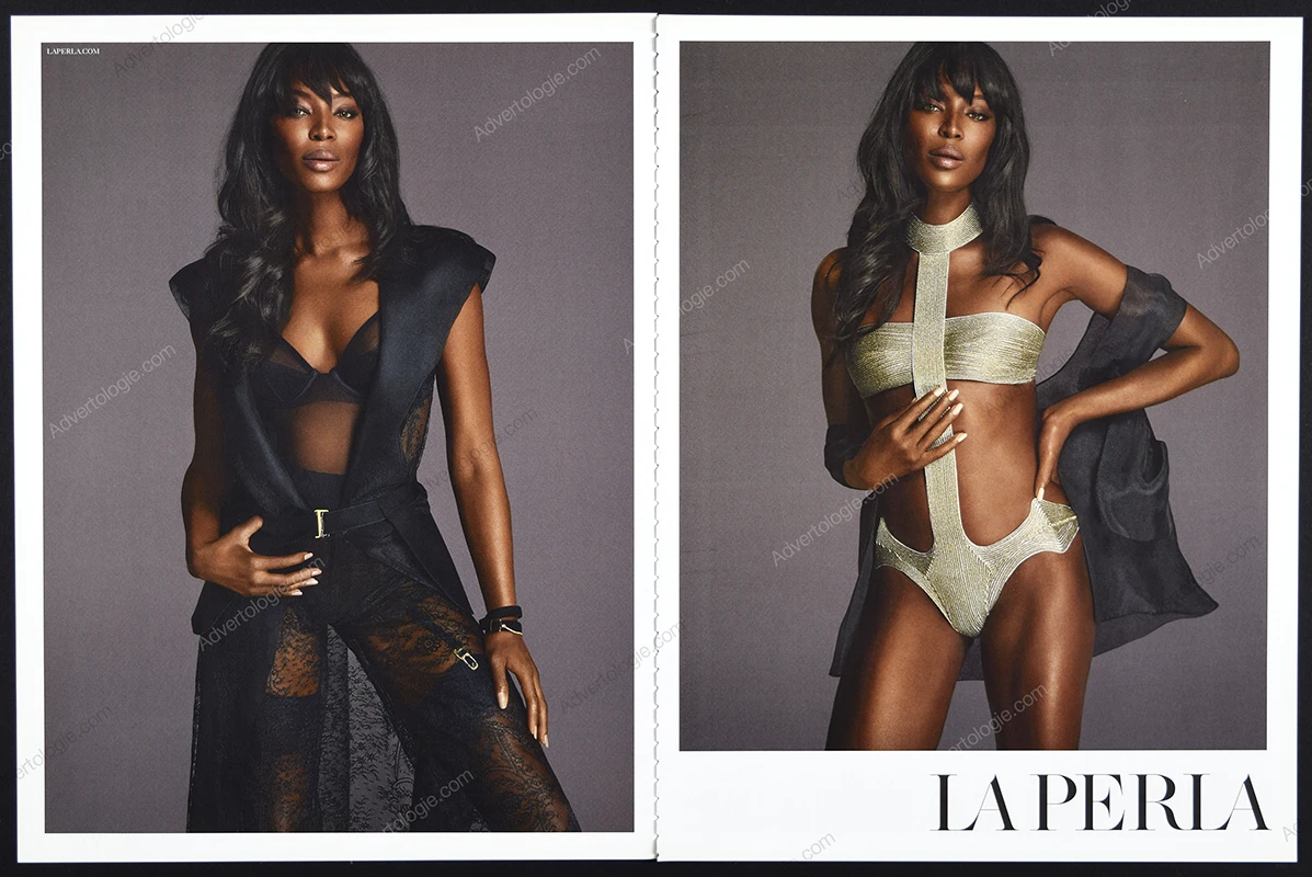 La Perla Lingerie 2015 Print Ad - Naomi Campbell