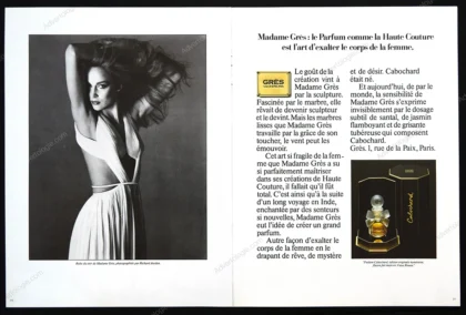 Madame Grès Perfume 1980 Print Ad - Jerry Hall, Richard Avedon