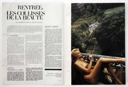 "Rentrée: Les Coulisses de la Beauté" 1980 2-Page Editorial - Helmut Newton
