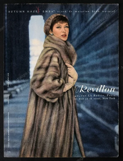 Revillon Fourrures 1960's Print Ad