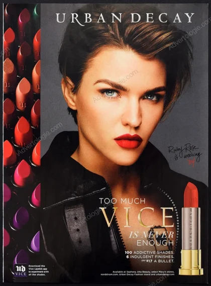 Urban Decay Vice Lipstick 2008 Print Ad - Ruby Rose