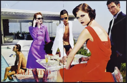 Valentino 2000 Print Ad - Karen Elson, Malgosia Bela