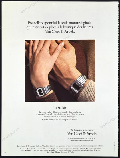 Van Cleef & Arpels Concord Watches 1977 Print Ad