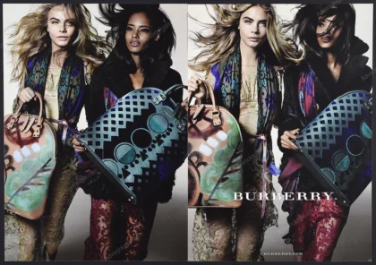 Burberry 2014 Print Ad - Cara Delevingne, Malaika Firth, Mario Testino