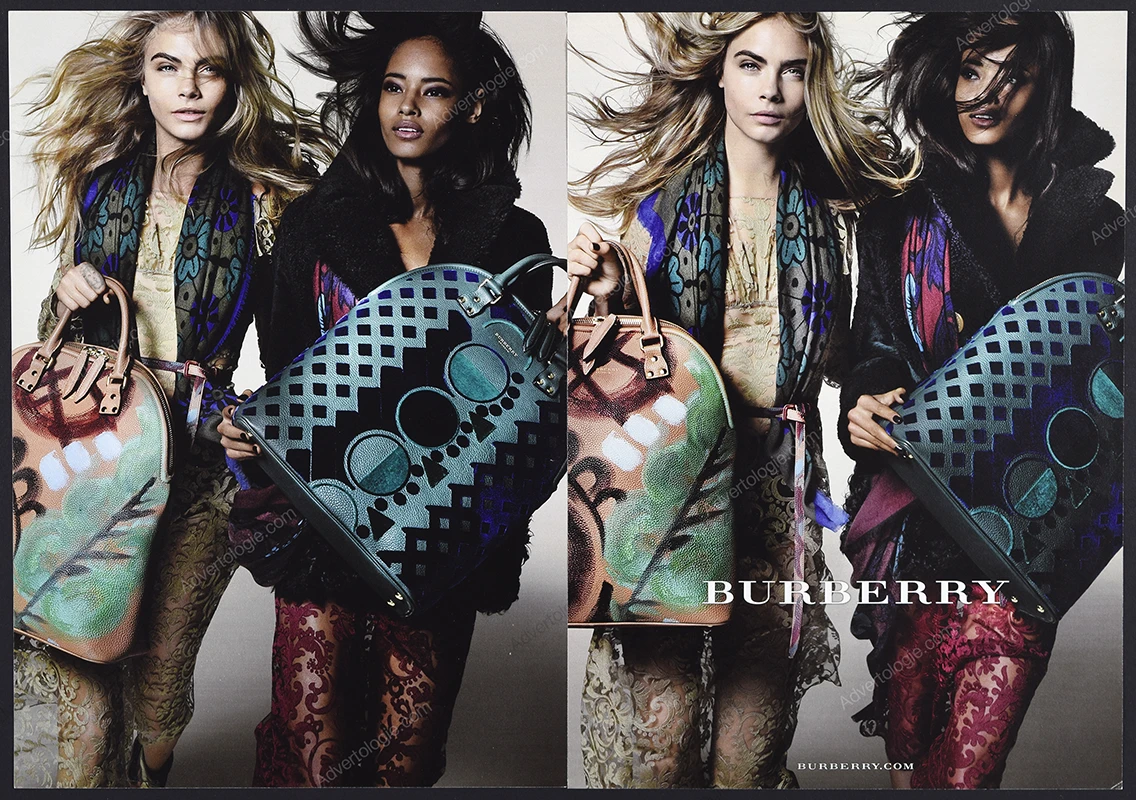 Burberry 2014 Print Ad - Cara Delevingne, Malaika Firth, Mario Testino