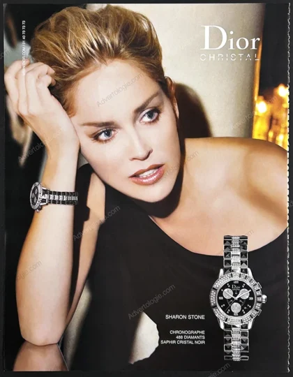 Dior Christal Watch 2008 Print Ad - Sharon Stone