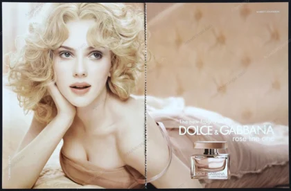 Dolce & Gabbana Rose The One Rose Perfume 2010 Print Ad - Scarlett Johansson