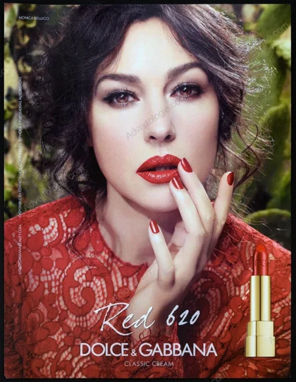 Dolce & Gabbana Red 620 Lipstick 2014 Print Ad - Monica Bellucci
