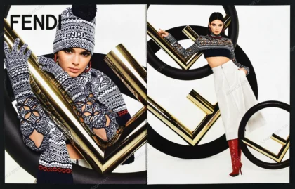 Fendi 2017 5-Page Print Ad - Gigi Hadid, Kendall Jenner, Karl Lagerfeld